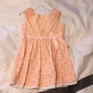 NWOT Girls peach multicolor polka dot sundress